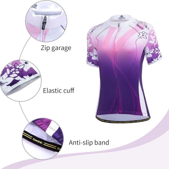 Santic Cycling Jersey Short Sleeve Ladies Bike Jerseys Biking Shirts - Picture 2 of 12